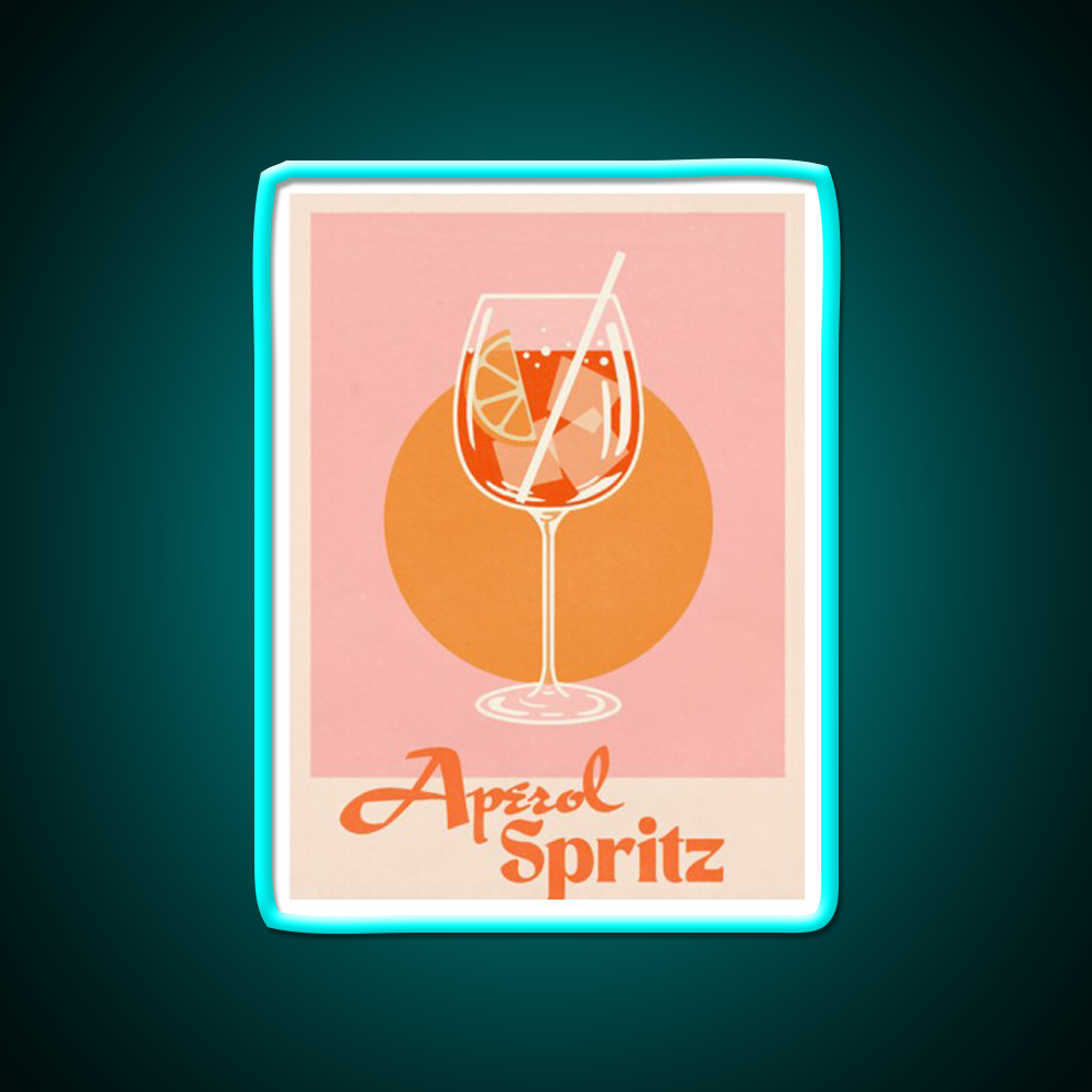 Aperol Spritz Print Cocktail Bar Decor Led Neon Sign Rgb Color - Size and dimension reference