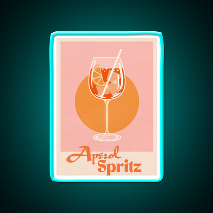 Aperol Spritz Print Cocktail Bar Decor Led Neon Sign Rgb Color - Size and dimension reference