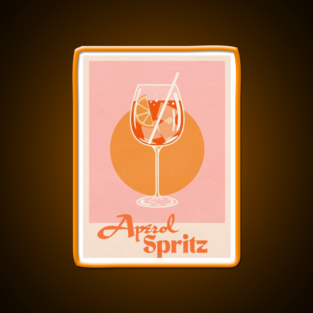 Aperol Spritz Print Cocktail Bar Decor Led Neon Sign Rgb Color - LED neon sign view 6
