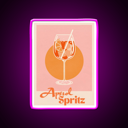 Aperol Spritz Print Cocktail Bar Decor Led Neon Sign Rgb Color - Shineneon