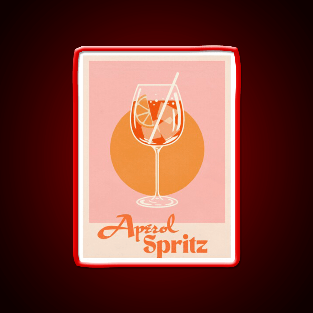 Aperol Spritz Print Cocktail Bar Decor Led Neon Sign Rgb Color - Shineneon