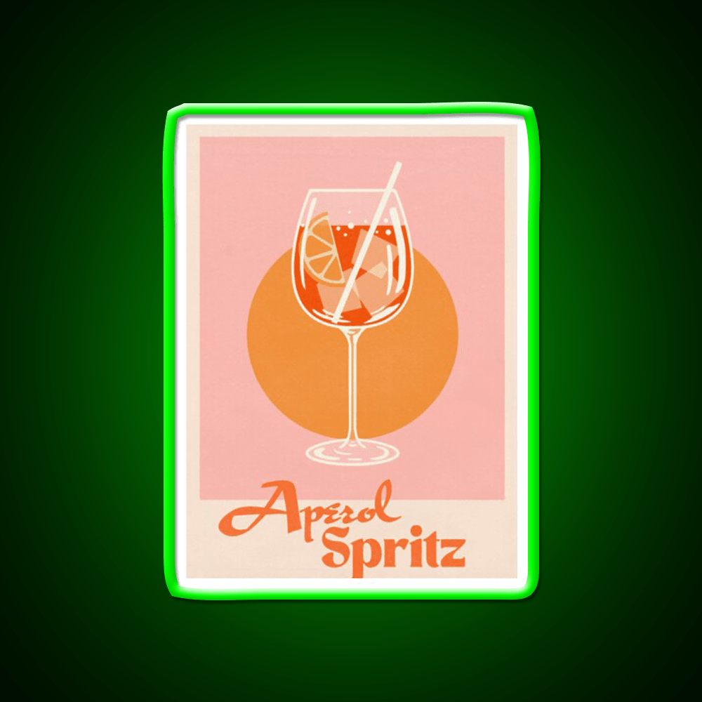 Aperol Spritz Print Cocktail Bar Decor Led Neon Sign Rgb Color - Shineneon