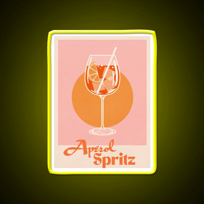 Aperol Spritz Print Cocktail Bar Decor Led Neon Sign Rgb Color - Custom LED neon sign front view
