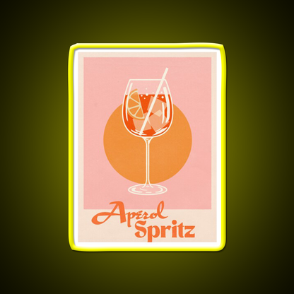 Aperol Spritz Print Cocktail Bar Decor Led Neon Sign Rgb Color - LED neon sign view 7