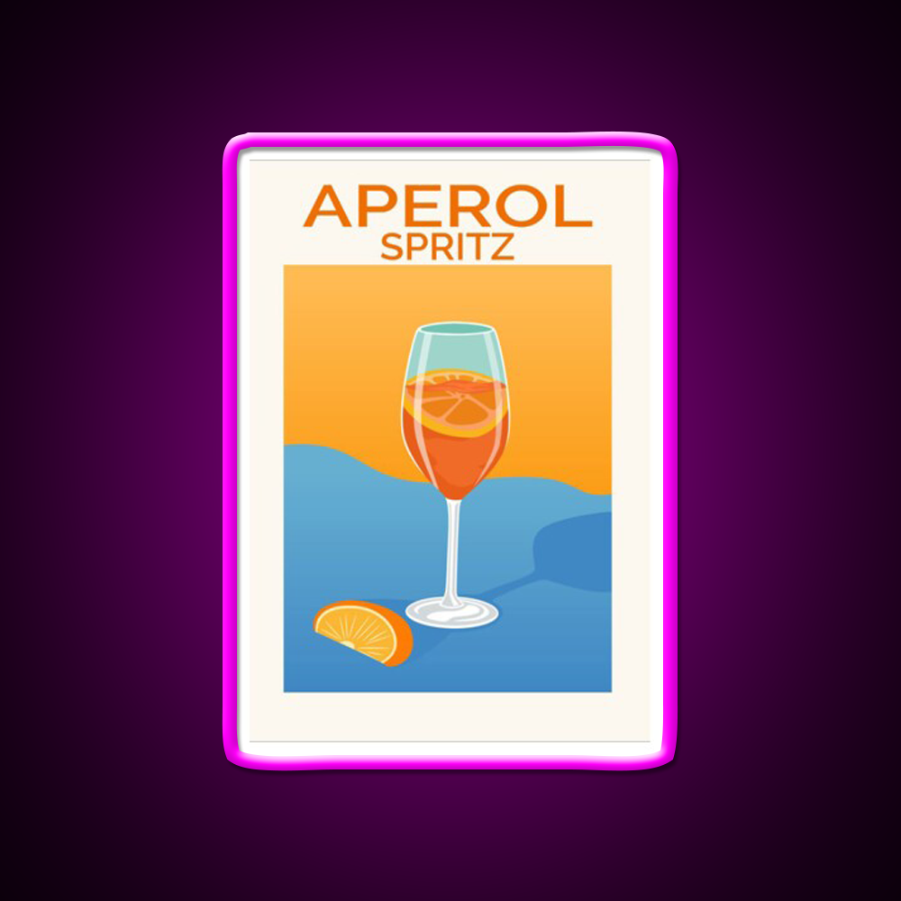 Aperol Spritz Wall Art Cocktail Bar Decor Led Neon Sign Rgb Color - Neon sign mounted on wall in room