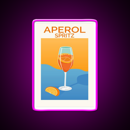 Aperol Spritz Wall Art Cocktail Bar Decor Led Neon Sign Rgb Color - Neon sign mounted on wall in room
