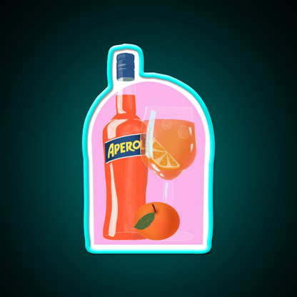 Aperol Spritz Wall Cocktail Bar Decor Led Neon Sign Rgb Color - Size and dimension reference