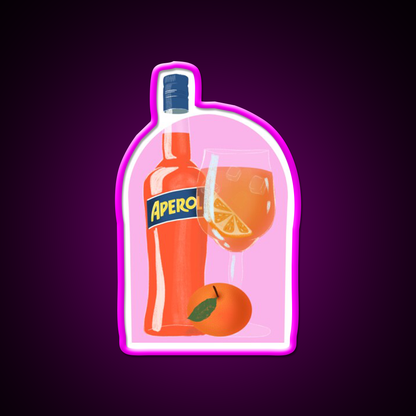 Aperol Spritz Wall Cocktail Bar Decor Led Neon Sign Rgb Color - Neon sign mounted on wall in room