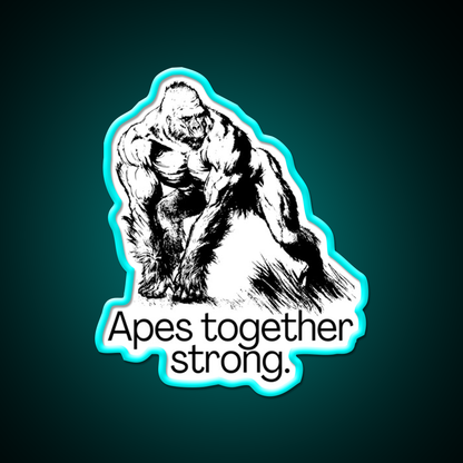 Apes Together Strong Gym Fitness Led Neon Sign Rgb Color