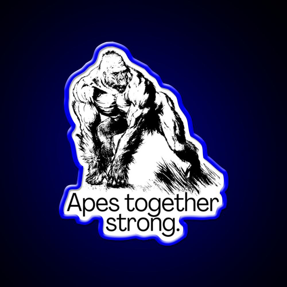 Apes Together Strong Gym Fitness Led Neon Sign Rgb Color