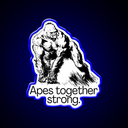 Apes Together Strong Gym Fitness Led Neon Sign Rgb Color