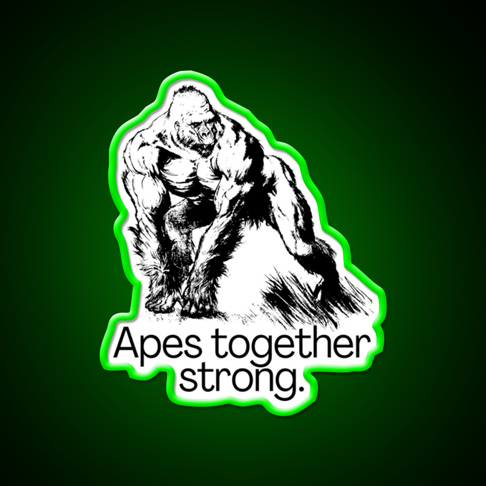 Apes Together Strong Gym Fitness Led Neon Sign Rgb Color