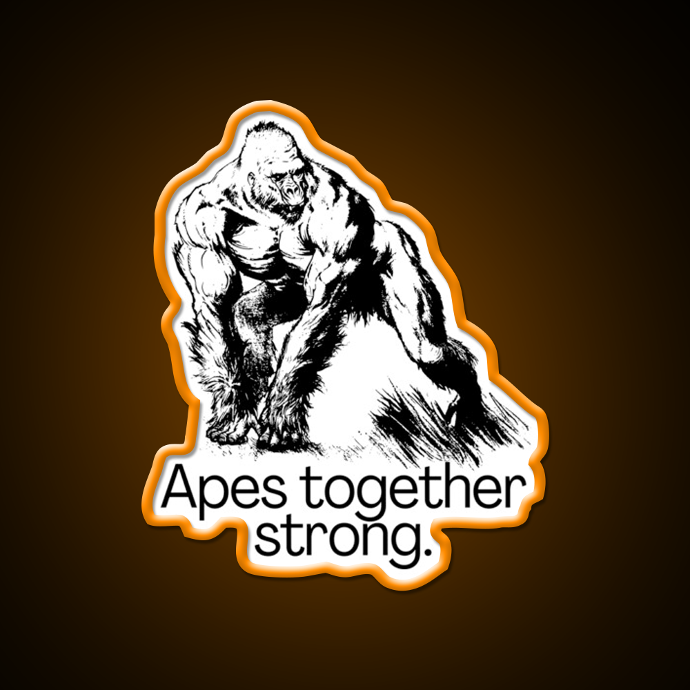 Apes Together Strong Gym Fitness Led Neon Sign Rgb Color