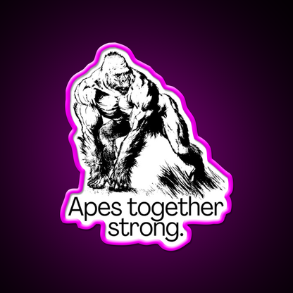 Apes Together Strong Gym Fitness Led Neon Sign Rgb Color