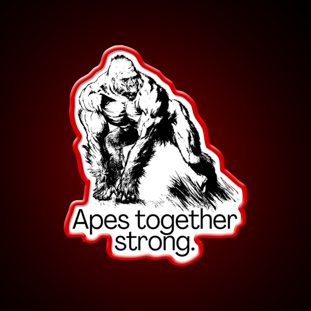 Apes Together Strong Gym Fitness Led Neon Sign Rgb Color