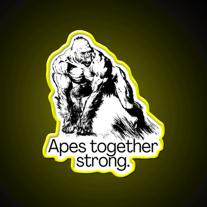Apes Together Strong Gym Fitness Led Neon Sign Rgb Color