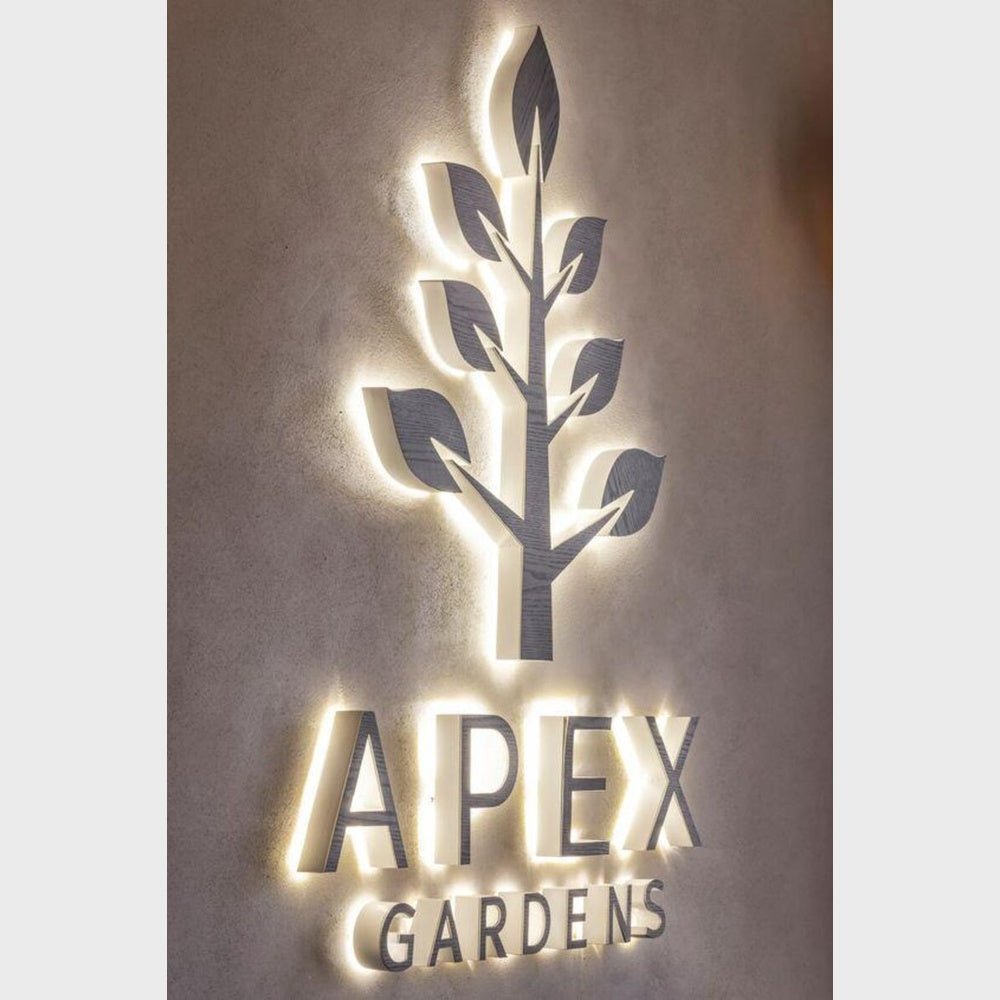 Apex Gardens With Big Logo 3D Backlit Channel Letters Led Light Sign - Shineneon
