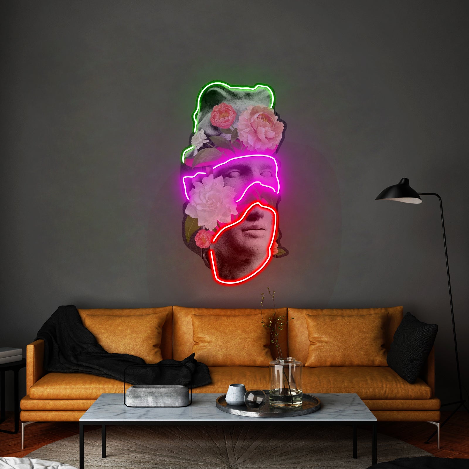 Apollo Flower Head Neon Artwork For Sale For Sale - LED neon sign view 9
