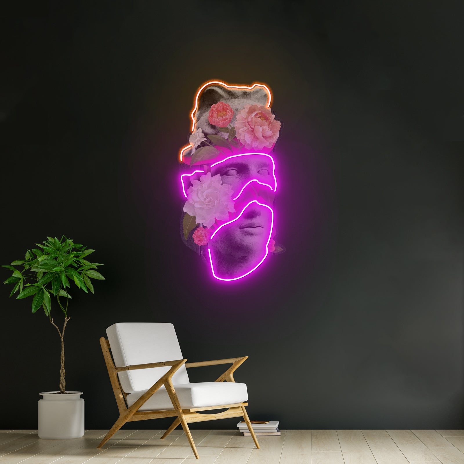 Apollo Flower Head Neon Artwork For Sale For Sale - LED neon sign view 6