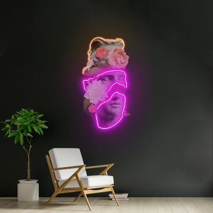 Apollo Flower Head Neon Artwork For Sale For Sale - LED neon sign view 6