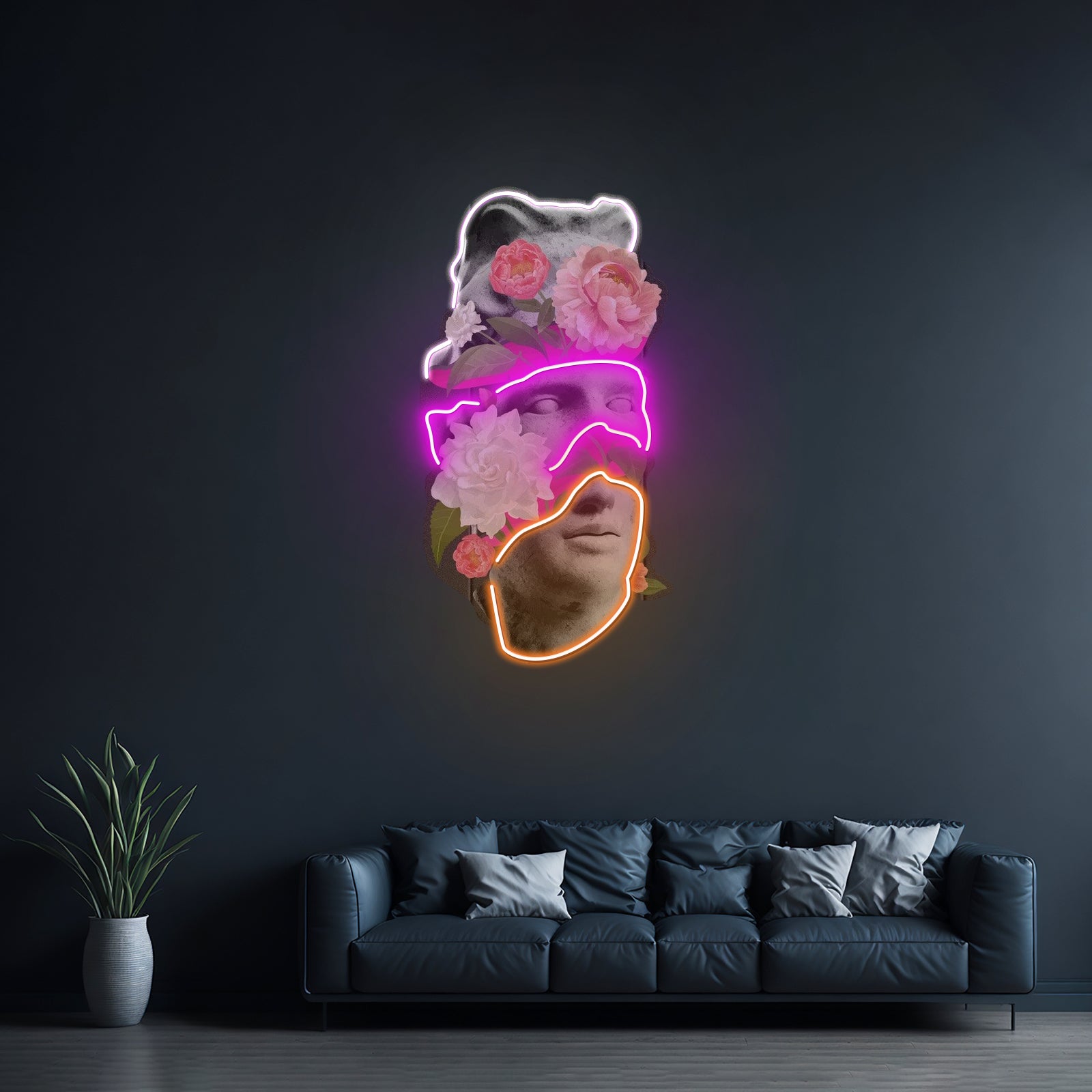 Apollo Flower Head Neon Artwork For Sale For Sale - LED neon sign view 8
