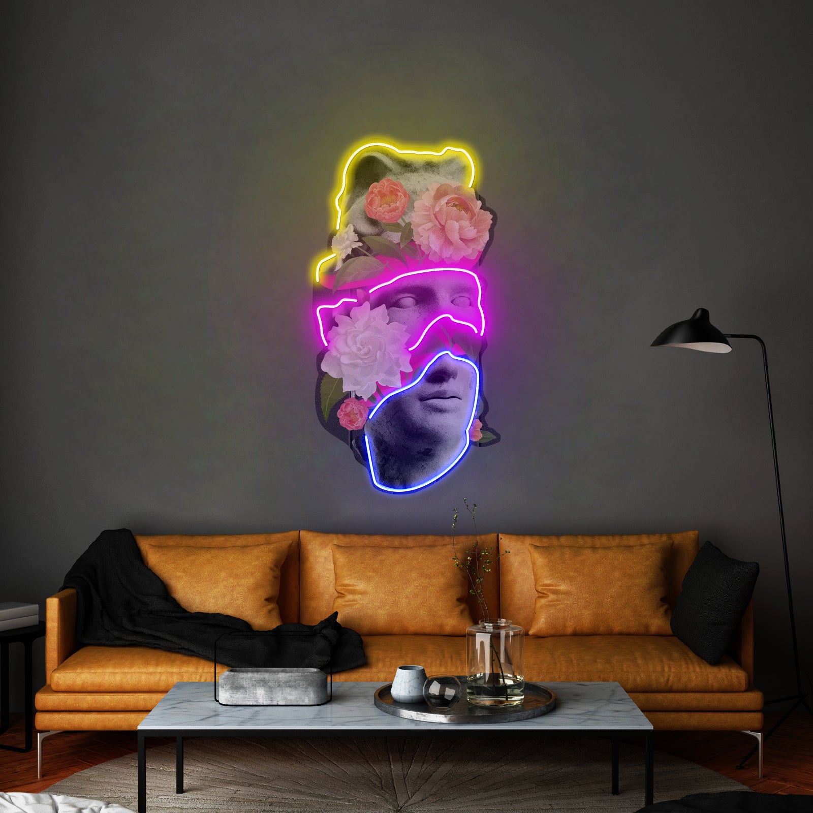 Apollo Flower Head Neon Artwork For Sale For Sale - LED neon sign view 7