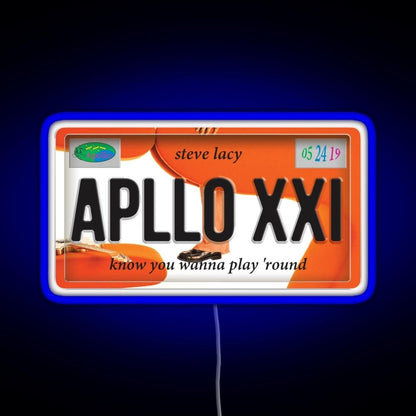 Apollo Xxi Steve Lacy License Plate Rgb Neon Sign - Shineneon