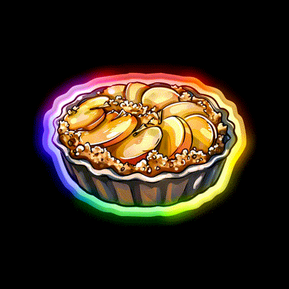 Apple Crumble Snack Food Led Neon Sign Rgb Color - LED neon sign close-up detail