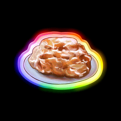 Apple Fritter Snack Food Led Neon Sign Rgb Color - LED neon sign close-up detail