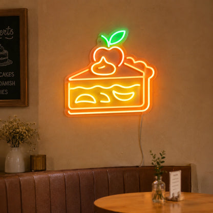 Apple Pie Slice LED Neon Sign size image