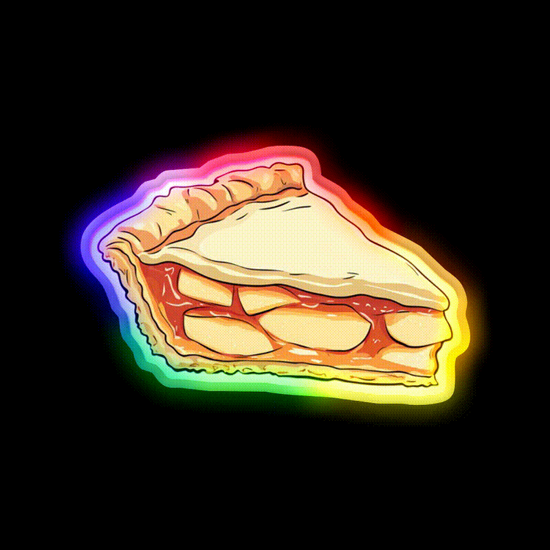 Apple Pie Snack Food Led Neon Sign Rgb Color - LED neon sign close-up detail