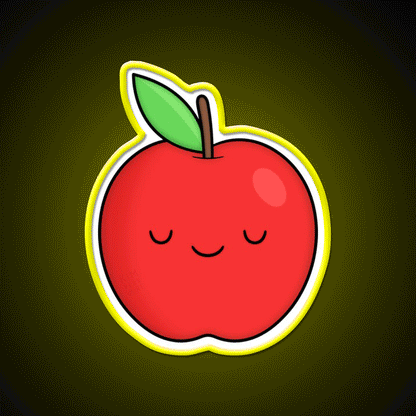 Apple Snack Food Led Neon Sign Rgb Color - Custom LED neon sign front view