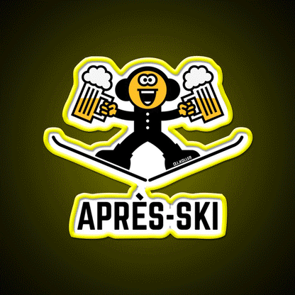 Apres Ski Beer Caricature 3C Beer Bar Decor Led Neon Sign Rgb Color - Custom LED neon sign front view