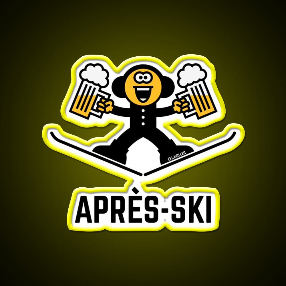 Apres Ski Beer Caricature 3C Beer Bar Decor Led Neon Sign Rgb Color - LED neon sign view 7