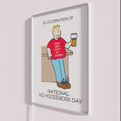 April 7th National No Housework Day Rgb Led Neon Sign - Shineneon