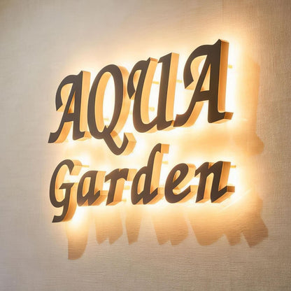 Aqua Garden 3D Metal Backlit Letters Business Led Sign - Shineneon