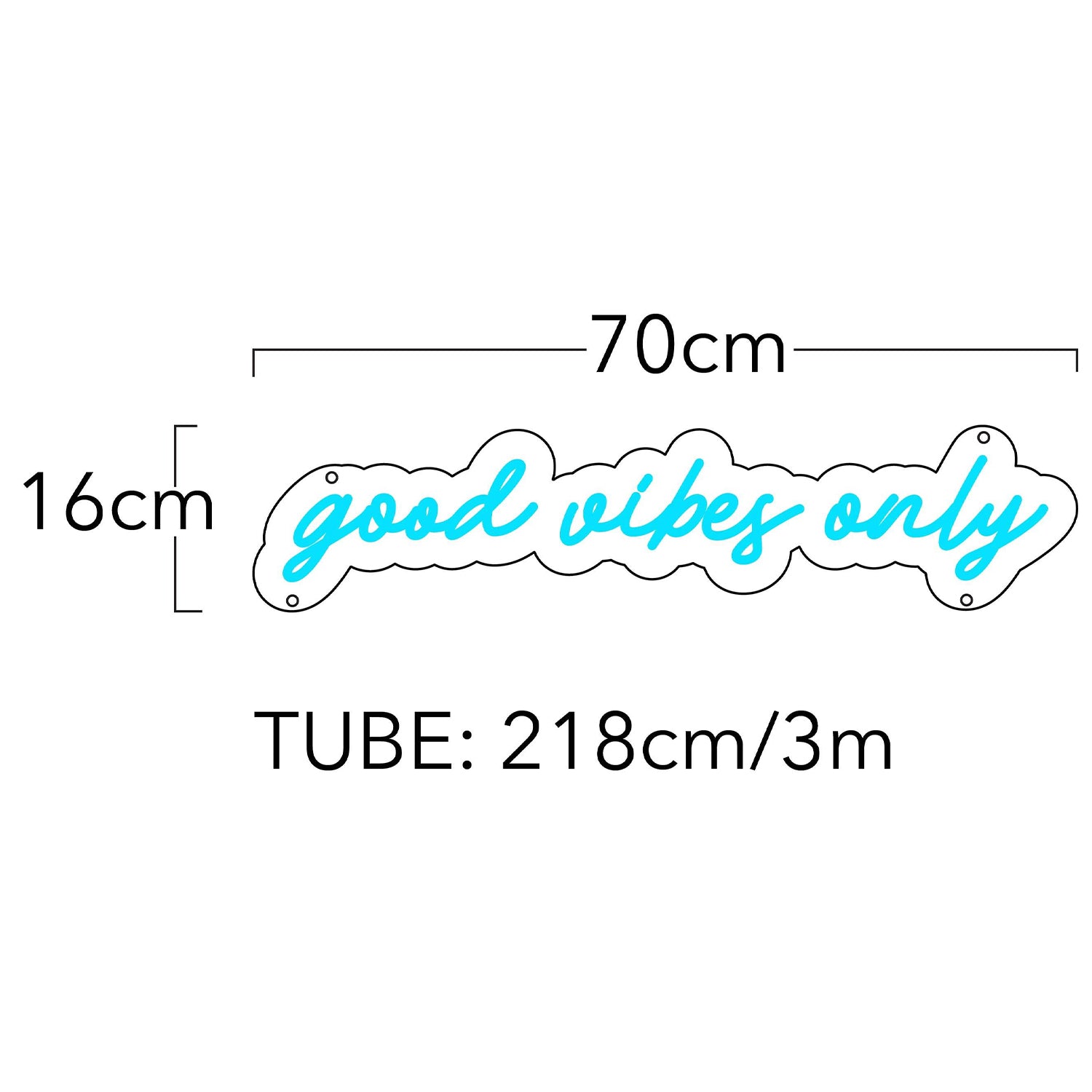 Aqua Good Vibes Only Handwritten Led Neon Sign For Cozy Indoor Decor | Shineneon