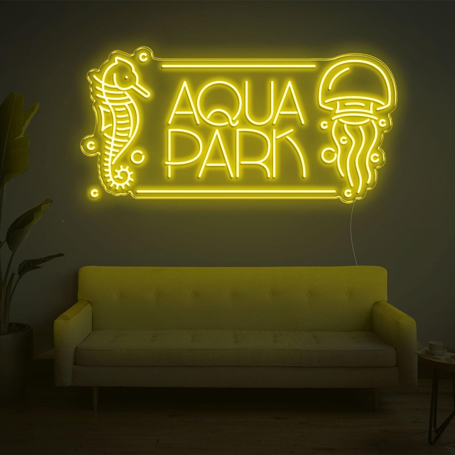 Aqua Park Seahorse Jellyfish Led Neon Sign For Ocean Theme Indoor Decor | Shineneon