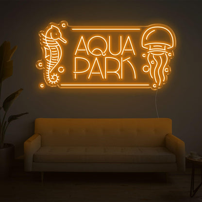 Aqua Park Seahorse Jellyfish Led Neon Sign For Ocean Theme Indoor Decor | Shineneon