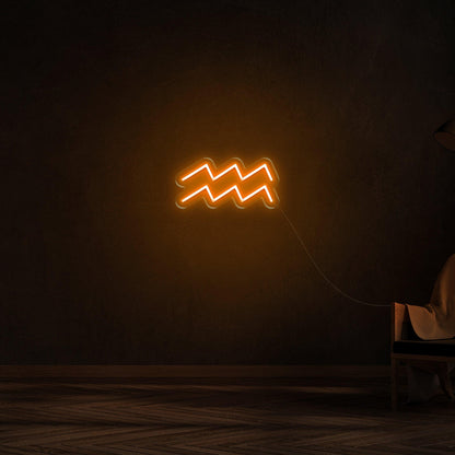 Aquarius Zodiac Orange-Yellow Wave Led Neon Sign For Modern Home Decor | Shineneon