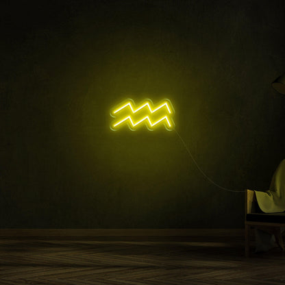 Aquarius Zodiac Orange-Yellow Wave Led Neon Sign For Modern Home Decor | Shineneon