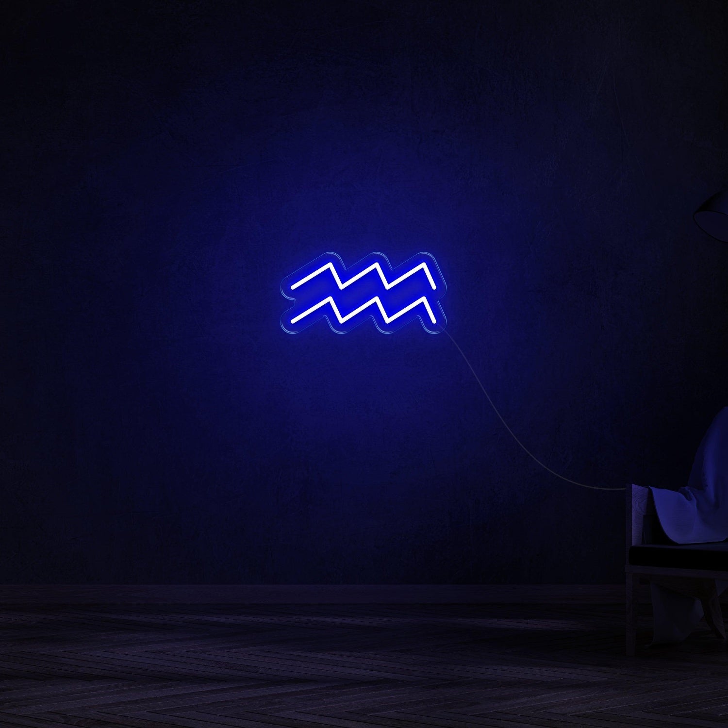 Aquarius Zodiac Orange-Yellow Wave Led Neon Sign For Modern Home Decor | Shineneon