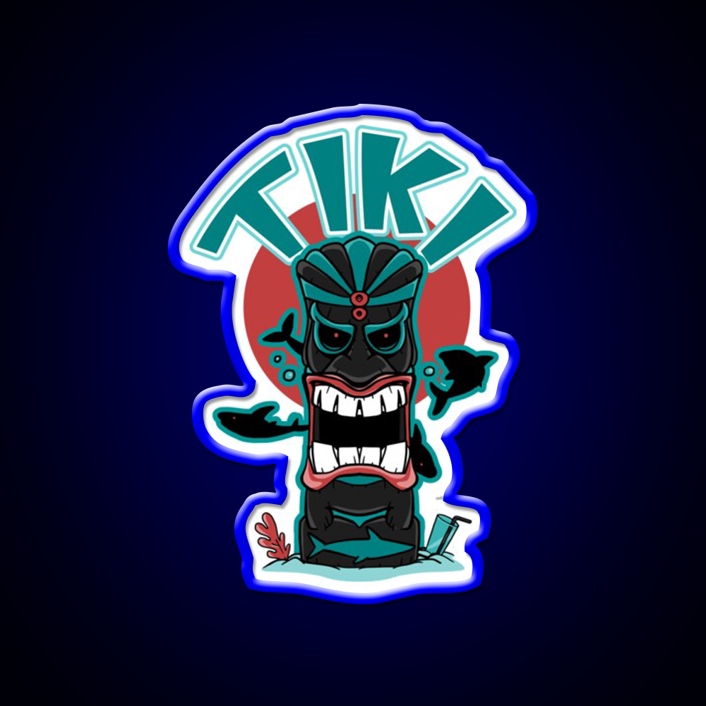 Aquatic Tiki Mask Cocktail Bar Decor Led Neon Sign Rgb Color - LED neon sign view 5