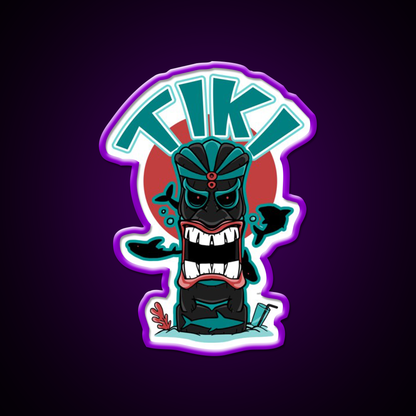 Aquatic Tiki Mask Cocktail Bar Decor Led Neon Sign Rgb Color - LED neon sign view 9