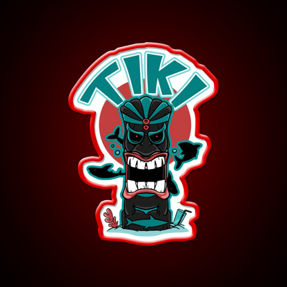 Aquatic Tiki Mask Cocktail Bar Decor Led Neon Sign Rgb Color - Shineneon