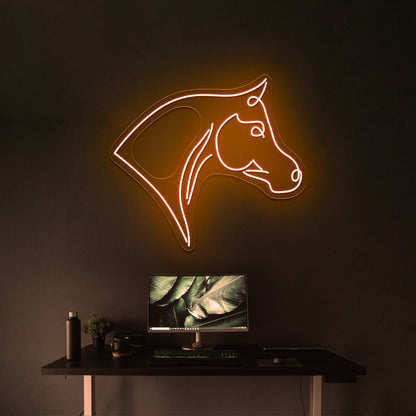 Arabian Horse One Line Art Wall Artwork Neon Signs