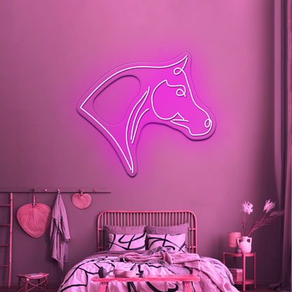 Arabian Horse One Line Art Wall Artwork Neon Signs