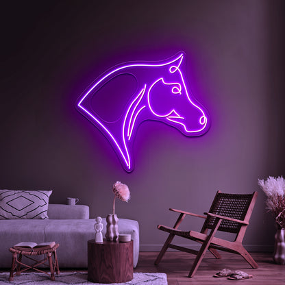 Arabian Horse One Line Art Wall Artwork Neon Signs