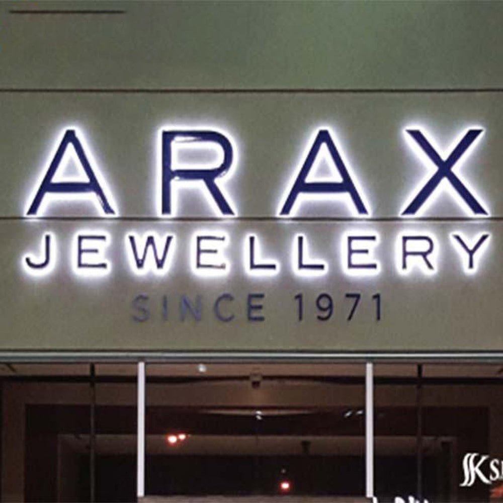 Arax Jewellery 3D Backlit Letters Business Metal Led Sign - Shineneon