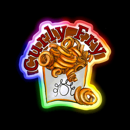 Arbys Curly Fry Fast Food Led Neon Sign For Burger Place Rgb Color